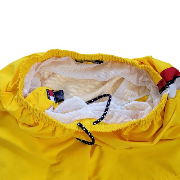 Vtg Tommy Hilfiger Trunks Swim Shorts XXL 2XL Yellow Mesh Lining Drawstring 2001 - Picture 7 of 8